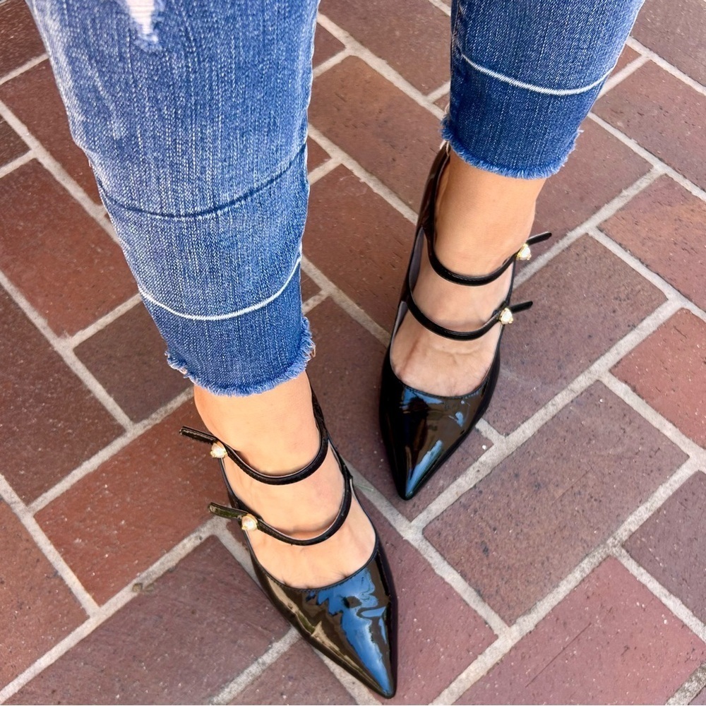 Louise et Cie Jolanie Pump Mary Jane Heels Black Patent Leather Size 10